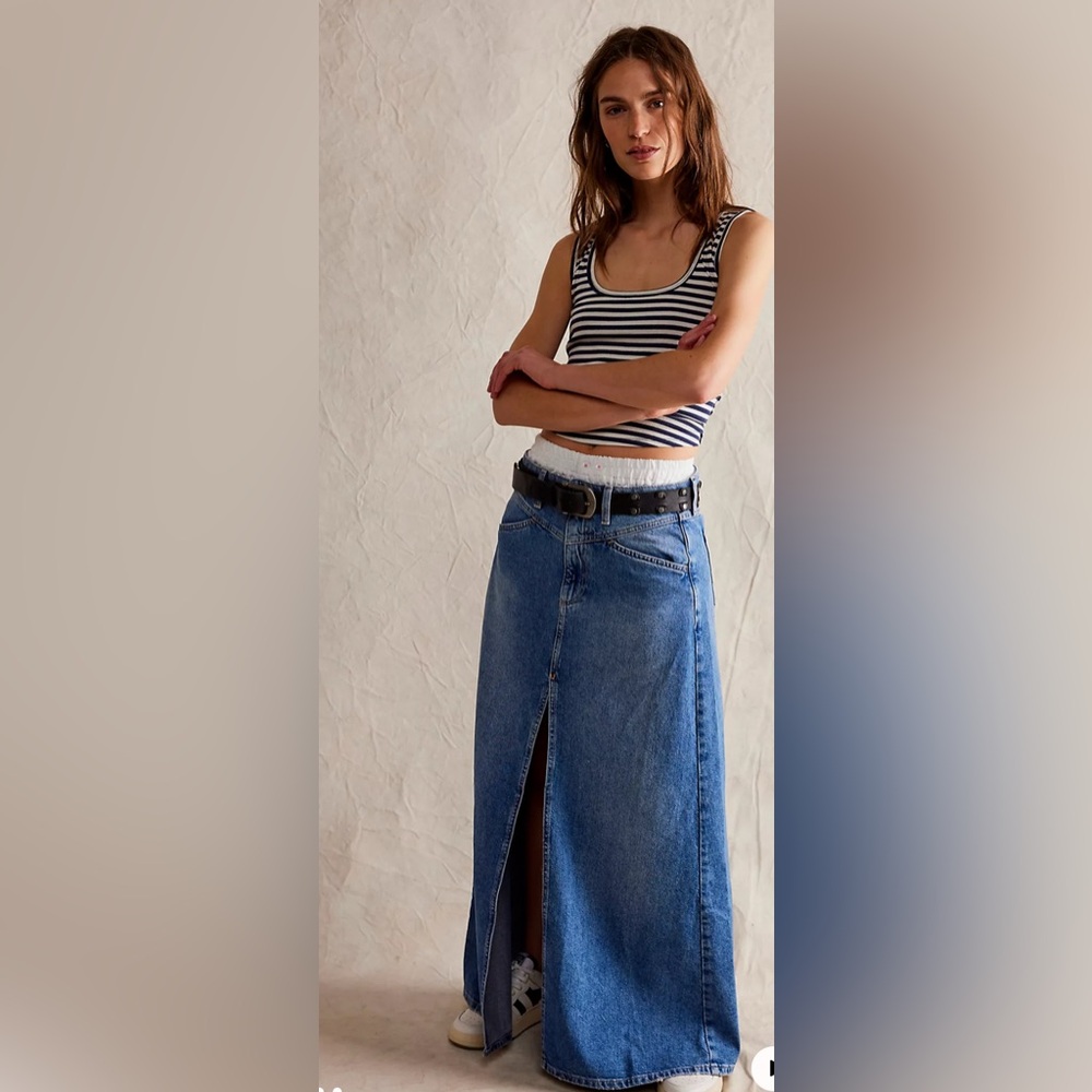 We The Free Come As You Are Denim Maxi Skirt
